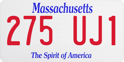 MA license plate 275UJ1