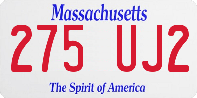 MA license plate 275UJ2