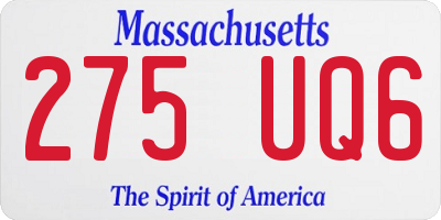 MA license plate 275UQ6