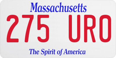 MA license plate 275UR0