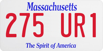 MA license plate 275UR1