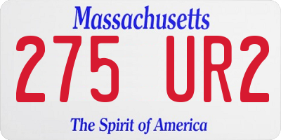 MA license plate 275UR2