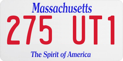 MA license plate 275UT1