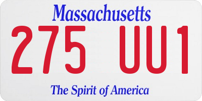 MA license plate 275UU1