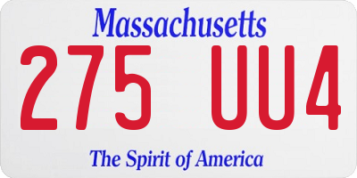 MA license plate 275UU4
