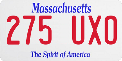 MA license plate 275UX0