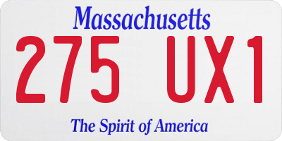 MA license plate 275UX1