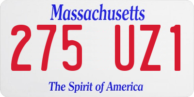 MA license plate 275UZ1