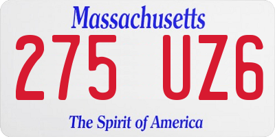 MA license plate 275UZ6