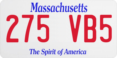 MA license plate 275VB5