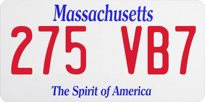 MA license plate 275VB7