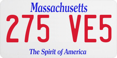 MA license plate 275VE5
