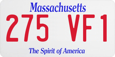 MA license plate 275VF1