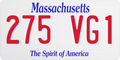 MA license plate 275VG1