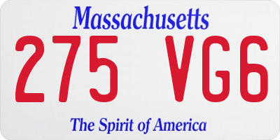 MA license plate 275VG6