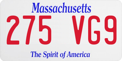 MA license plate 275VG9