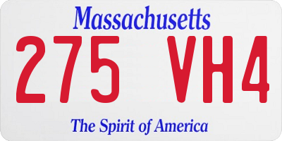 MA license plate 275VH4