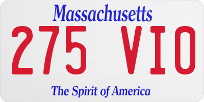 MA license plate 275VI0