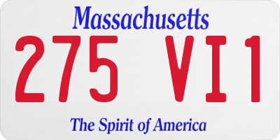 MA license plate 275VI1