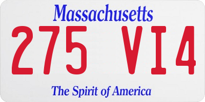 MA license plate 275VI4
