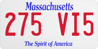 MA license plate 275VI5