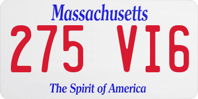 MA license plate 275VI6