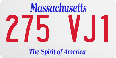 MA license plate 275VJ1