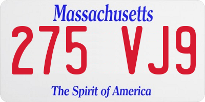 MA license plate 275VJ9