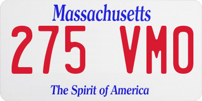 MA license plate 275VM0