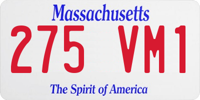 MA license plate 275VM1