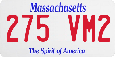 MA license plate 275VM2