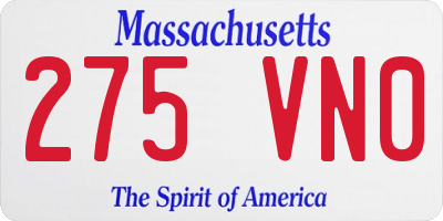 MA license plate 275VN0