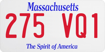 MA license plate 275VQ1