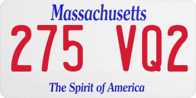 MA license plate 275VQ2