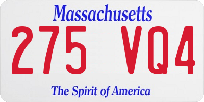 MA license plate 275VQ4