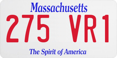 MA license plate 275VR1