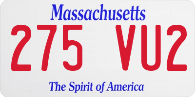 MA license plate 275VU2