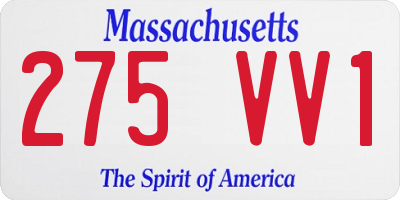MA license plate 275VV1