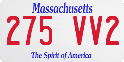 MA license plate 275VV2
