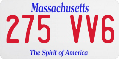 MA license plate 275VV6