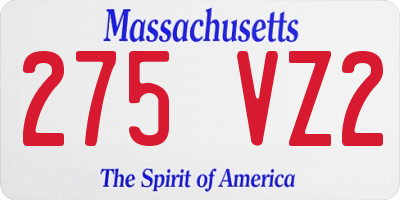 MA license plate 275VZ2