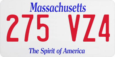 MA license plate 275VZ4