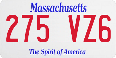 MA license plate 275VZ6