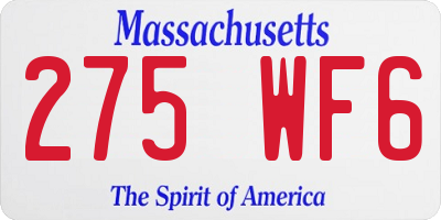 MA license plate 275WF6
