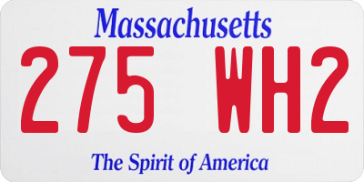 MA license plate 275WH2