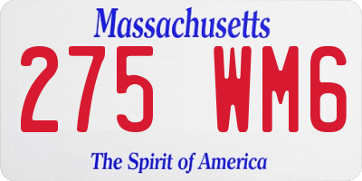 MA license plate 275WM6