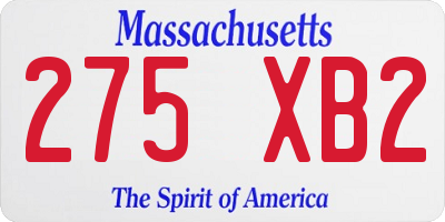 MA license plate 275XB2