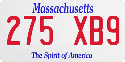 MA license plate 275XB9