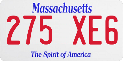 MA license plate 275XE6