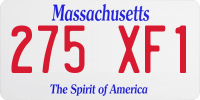 MA license plate 275XF1